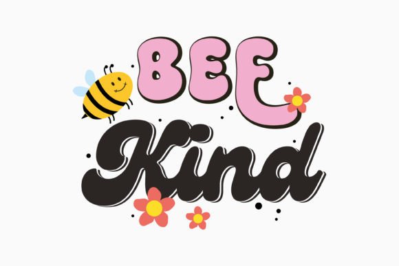 Be Kind Retro Bee Quotes SVG: A Graphics Gem for Crafts