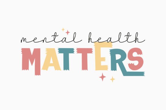 Retro Mental Health Matters Graphics for Crafts