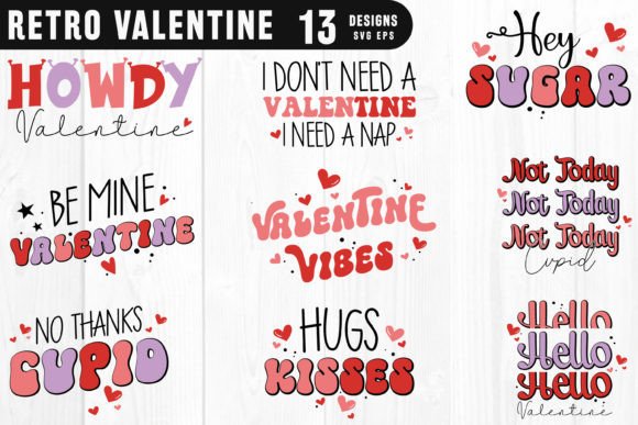 Retro Valentine Quotes SVG Bundle: A Crafts and Graphics Gem