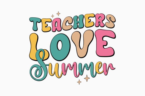 Teachers Love Summer Retro Teacher SVG for Crafts & Graphics
